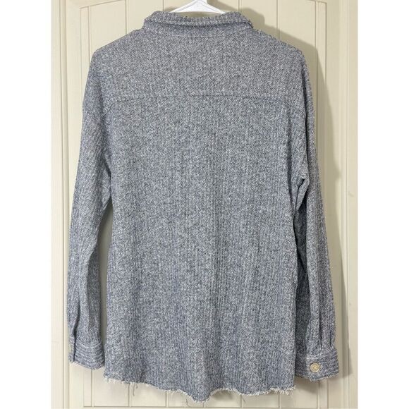 Bohme Boho Lightweight Frayed Casual Button Up Shacket Shirt Women’s Small - Picture 5 of 11
